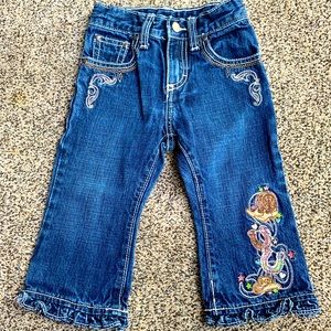 Toddler girls 18M Wrangler denim jeans cowgirl western embroidered